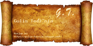Gulis Teónia névjegykártya